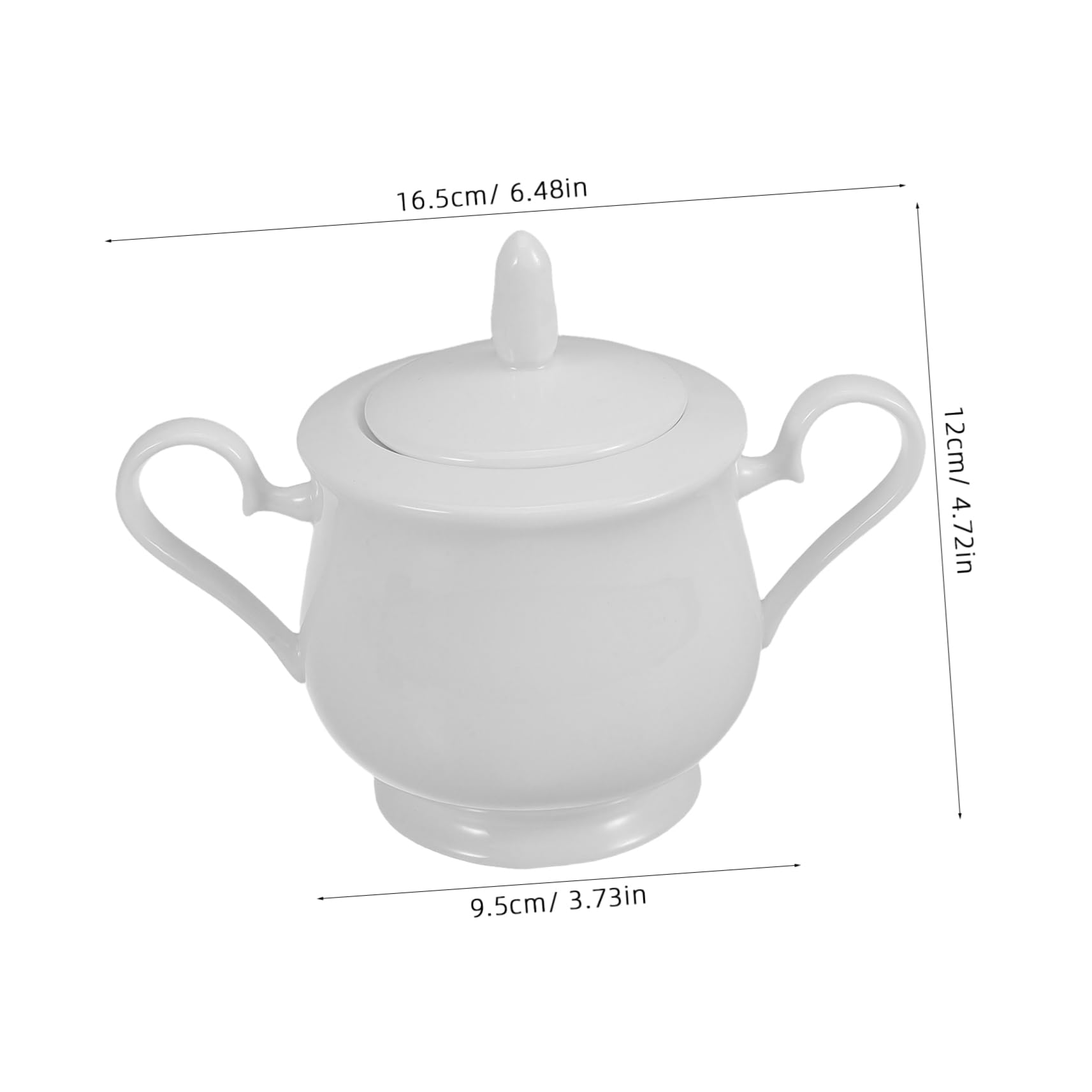 KICHOUSE Classic European Design Ceramic Sugar Bowl for Restaurant Salt Canister Tea Sugar Jars Kitchen Countertop Storage Container Porcelain Condiment Jar 370ml
