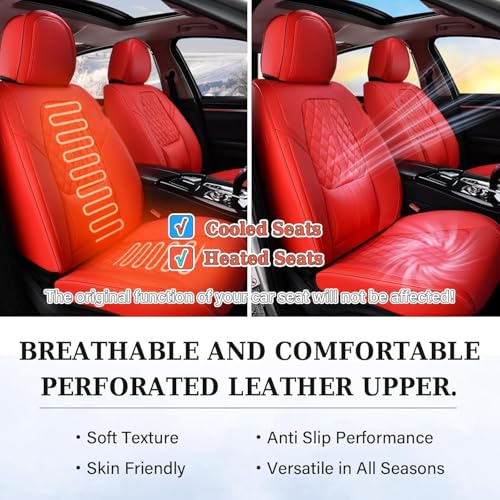Image of Coverado Car Seat Covers, Car Seat Covers Front Seats, 2-Pack Front Seat Cover, Nappa Leather Waterproof Seat Covers, Car Seat Protectors, Automotive Seat Covers Universal Fit for Most Vehicles