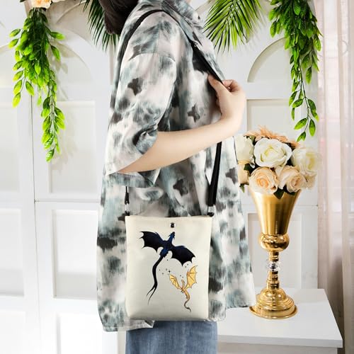 WCGXKO Bookish Gift Dragon Rider Canvas Crossbody Bag Novel Series Gift for Literature Readers4