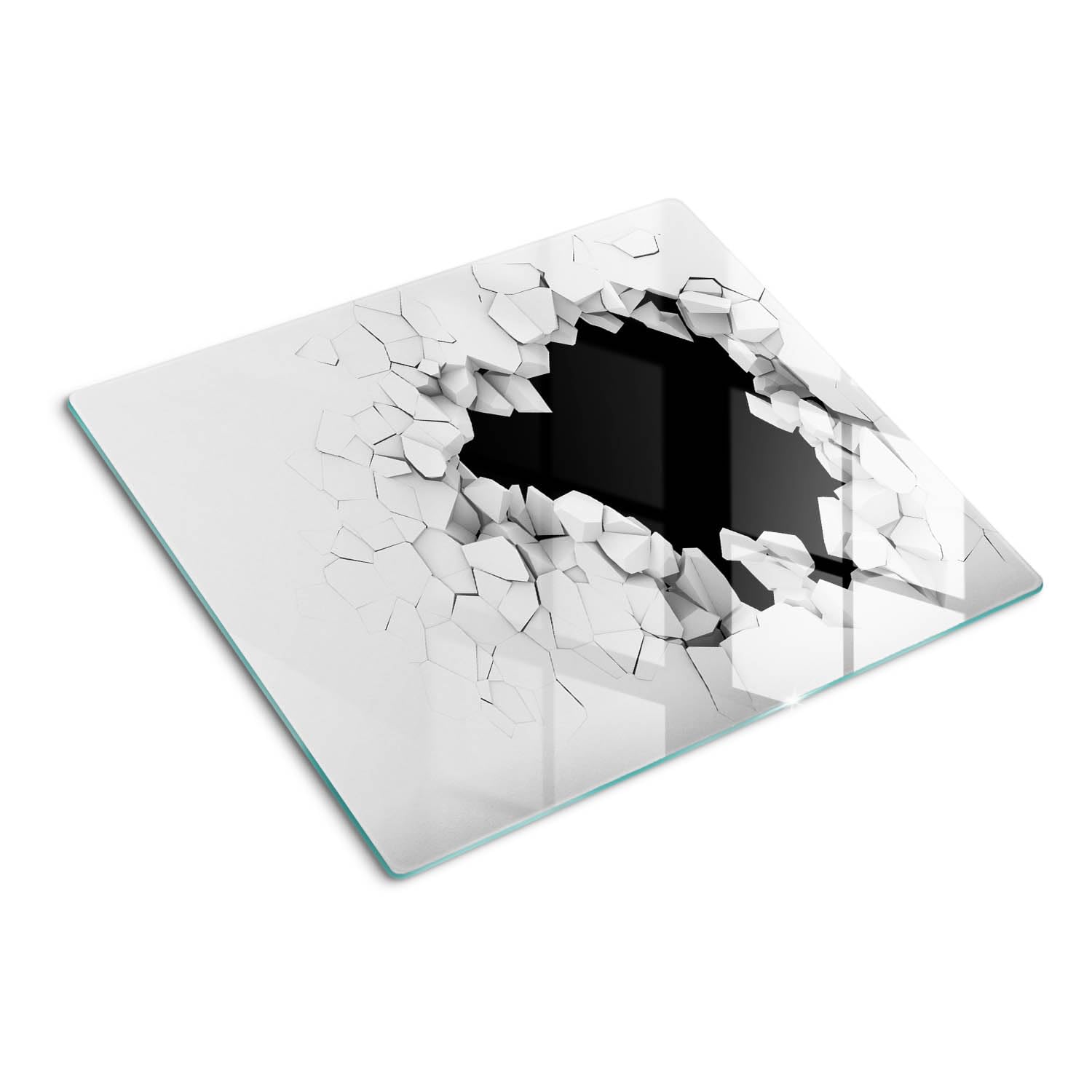 Planche en verre thermorésistante 60x52 cm avec pieds antidérapants et bords polis