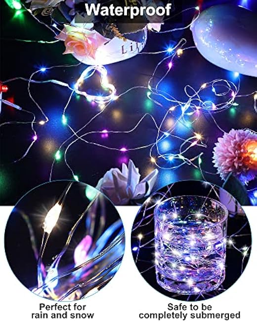 8 Pack Solar String Lights Outdoor Waterproof Each 240 Led 78ft Solar Fairy Lights Outdoor 8 Mode Led Tree Waterproof Copper Wire Garden Yard(Multicolor)