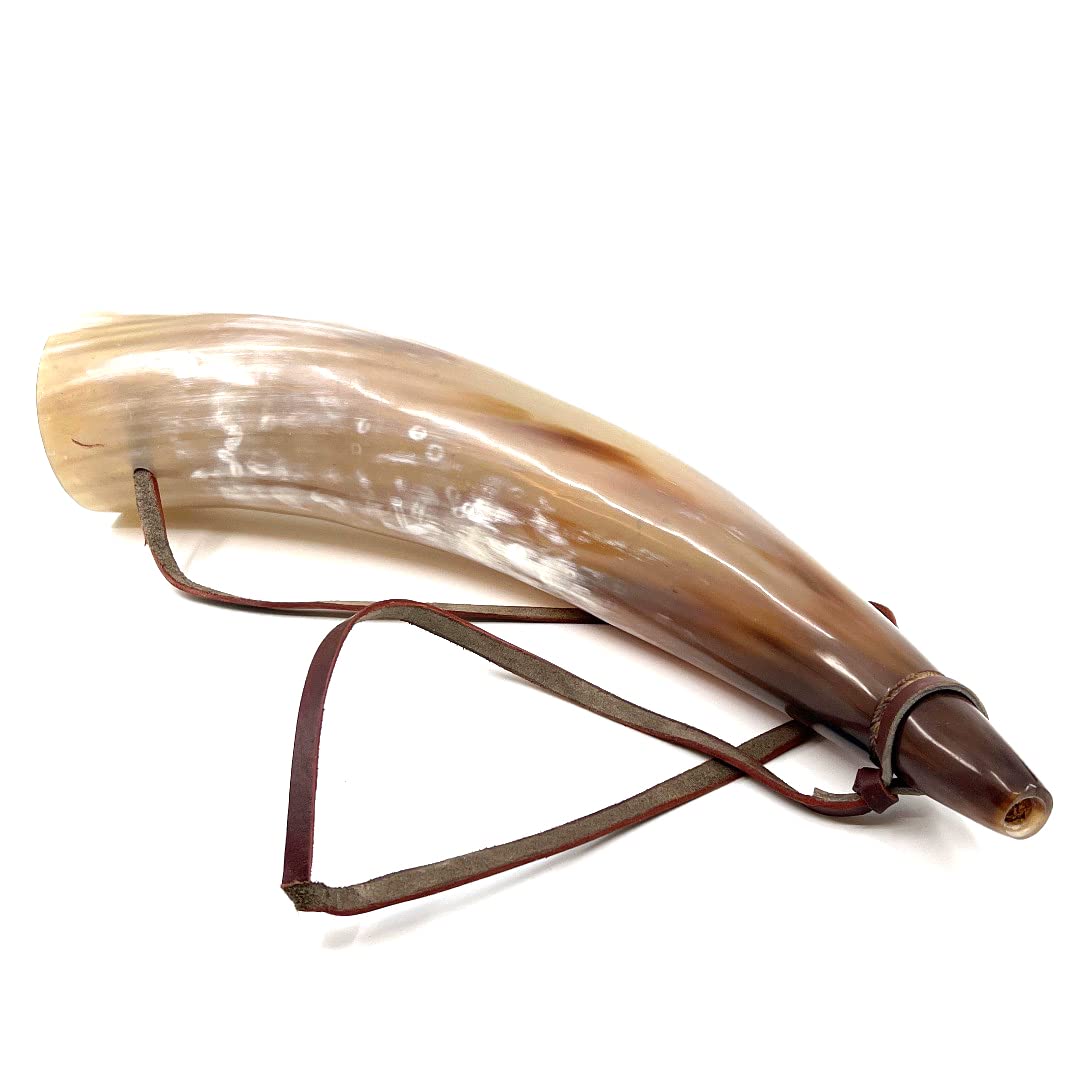 HORNCRAFT Bugle en corne de bœuf | Corne de guerre viking | Trompette sonore de combat | 33 cm | clairon poli léger | Chasse de style trompette | Parfait pour la reconstitution