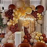 Dark Coffee Metallic Gold White Sand Balloons Different Sizes 18/12/5 Inch，Chocolate Brown Latex Balloon Kit For Boho Jungle Mario Teddy Bear Birthday Baby Shower Wedding Party Decoration