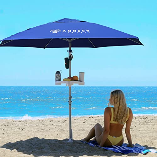 Ammsun 8Ft Fiberglass Ribs Commercial Grade Patio Beach Umbrella With Sand Anchor Adjustable Height With Air Vent Upf 50+ And Telescoping Pole Without Tilt Dark Blue thumb #1