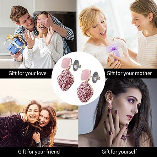 Dangle Earrings For Women Colorful Drop Rose Gold Bridal Wedding Cute Earrings For Sensitive Ears - Image 6