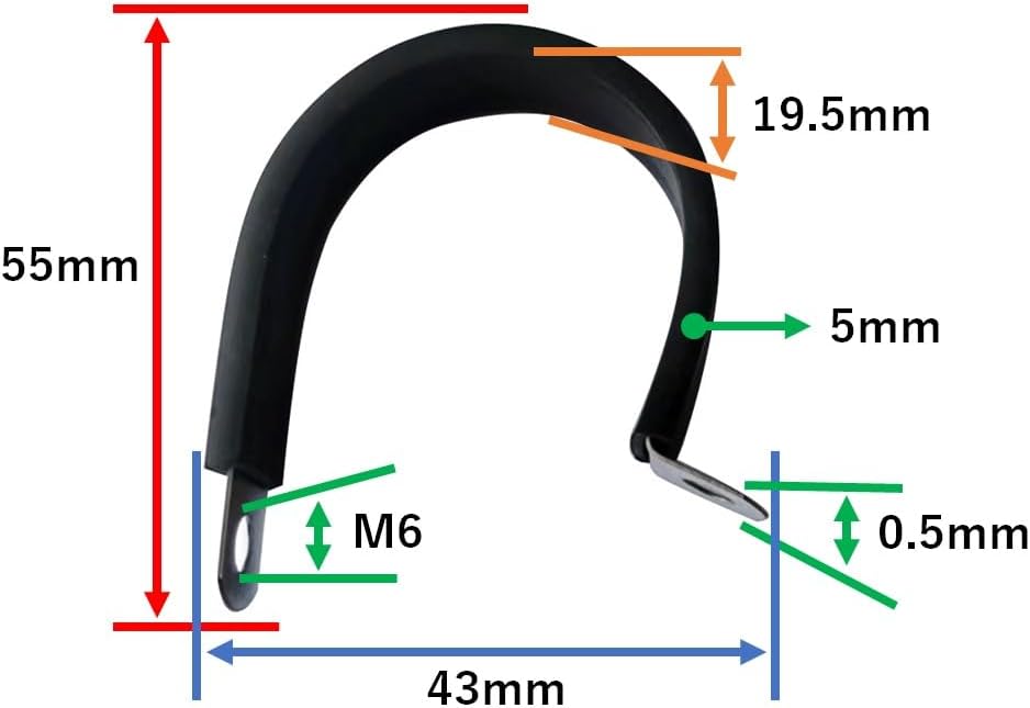 BS-XIN304SS-PCIR4-5S 304 Stainless Steel P Clip with Insulated Rubber Inner Diameter 1.0 inches (26 mm) Fixing Brackets, Set of 5