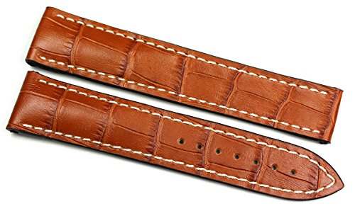 Bracelet de montre RIOS 1931 en cuir marron 20 mm avec boucle pour Omega