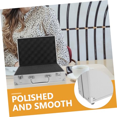 POPETPOP Portable Aluminum Tool Box Wheels Storage Case for Men Briefcase Case Small Toolbox3