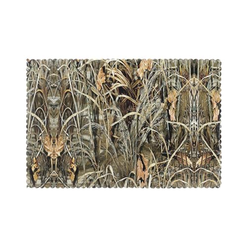 Set de table camouflage polyester lavable de 30x45 cm pour salle à manger | 6 pcs - 2