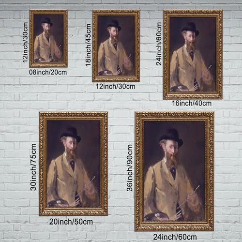 Toile Edouard Manet Autoportrait avec palette pour bureau - 2