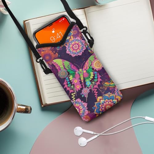 Jeiento Neoprene Phone Holder for Women Floral Cellphone Sleeve Protective Case Bag Outdoor Sports Small Crossbody Shoulder Bags2