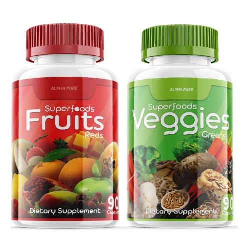 Alpha Pure Superfoods Reds Fruits and Greens 180 Capsules Vegetables