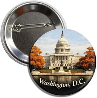 Washington D.C. Capitol Building Souvenir Pin Button, 2.25 Inch Badge