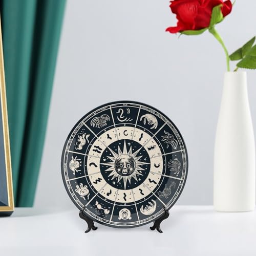 Plato decorativo de porcelana hueso 6 pulgadas con soporte miniatura 6