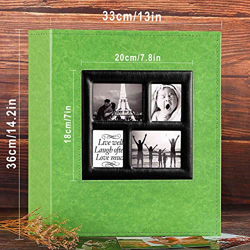 Image of Ywlake Photo Album 4x6 500 Pockets Photos, Extra Large Capacity Family Wedding Picture Albums Holds 500 Horizontal and Vertical Photos Green