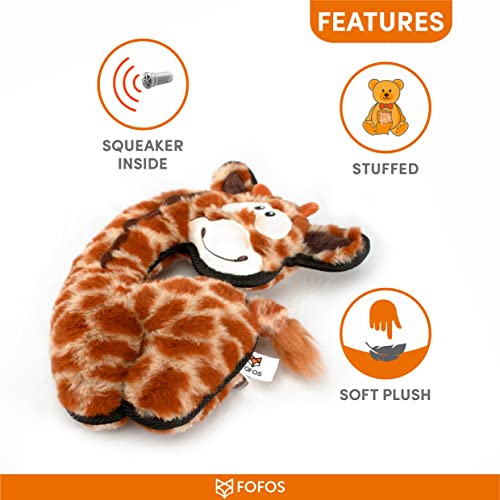 Image of BarkButler x FOFOS Safari Giraffe - Brown Toy for Small and Medium Dogs (0-20kgs), Soft Plush Material, Squeaker Inside, Durable