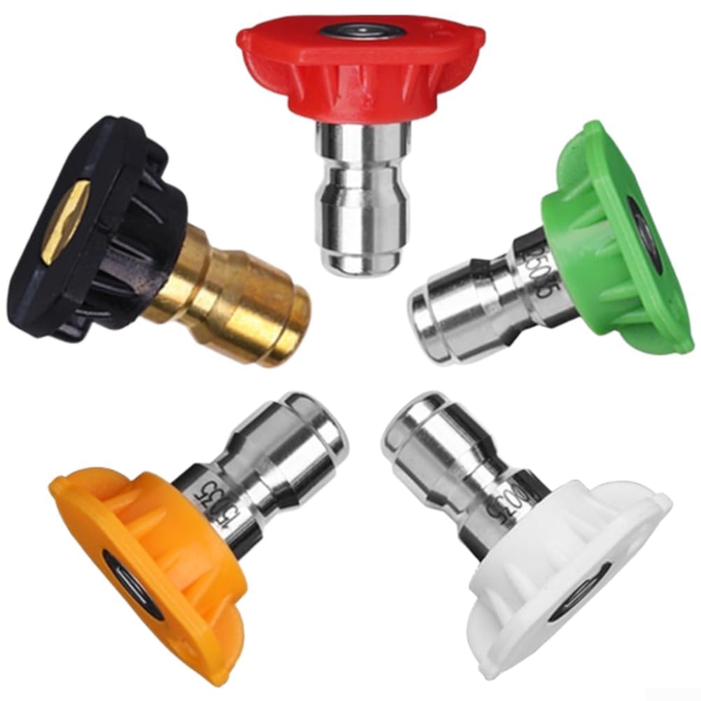Lrfvhyqnk One Color Pressure Washer Nozzles Quick Connect Spray Tips, Ss Pressure Washer Nozzle Kit 1/4In Qc 2320Psi 5Size Karcher Nilfisk Blackdecker(E)