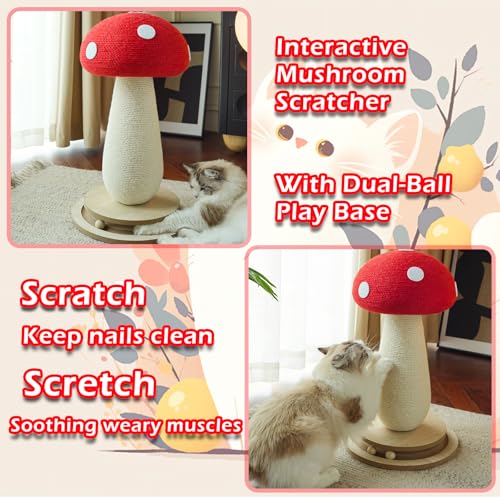 Rascador para gatos forma de seta natural con base estable 21 in miniatura 6
