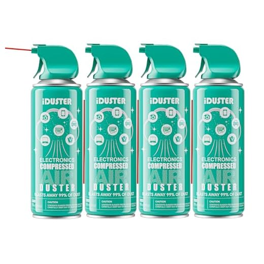 iDuster Disposable Compressed Air Duster, Computer Cleaner, Keyboard CPU Cleaner, 10 oz (4 Pack)