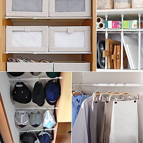 YUENX 6 Pezzi Bastone per Tenda Regolabile 40-70cm Asta per Tenda con Molla a Tensione Regolabile Asta Tenda Doccia per Bagno, Armadio, Guardaroba, Librerie - Image 8