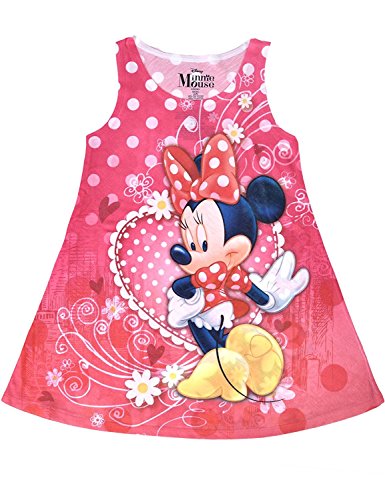 Disney Youth Girls Sublimated Dress Minnie Mouse Love Heart (Medium)