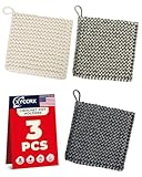3Pcs Handmade Crocheted Pot Holders, 7.5