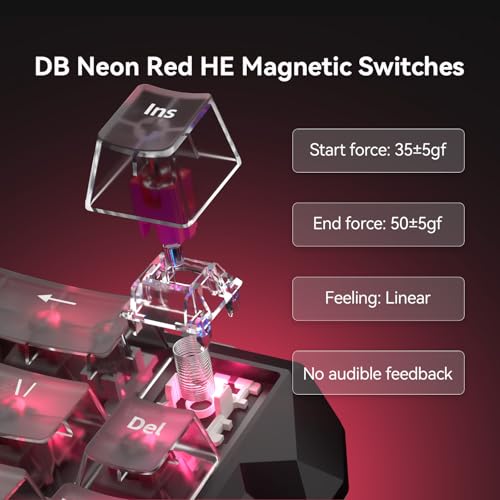 Image of DarkBeacon Flux 68 HE Magnetic Switch Hot Swappable Mechanical Gaming Keyboard, Adjustable Actuation Rapid Trigger Mode, USB-C Wired RGB 65% Compact Keyboard