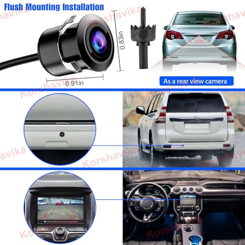 Image of AHD Backup Camera for Car 170 Degree Wide View Angle Waterproof Flush Mount
