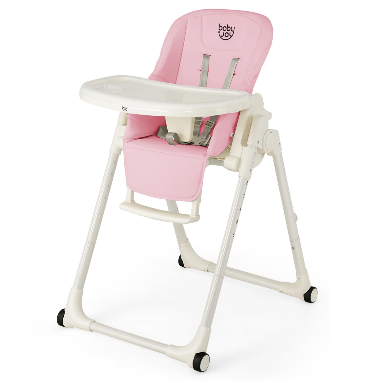 GYMAX Baby High Chairs with Adjustable Seat Heights & Backrest & Footrest