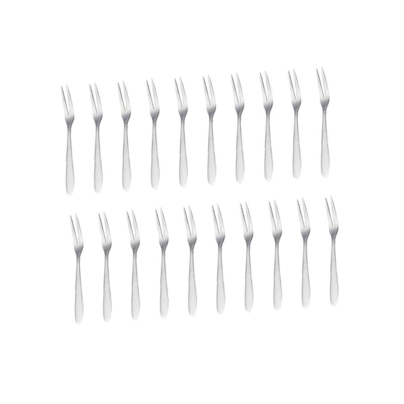 Unomor 20Pcs Mini Stainless Steel Fruit Forks Compact Cocktail Forks for Cake Dessert Appetizers and Salad Kitchen Gadget for Home Restaurant and Bar Use