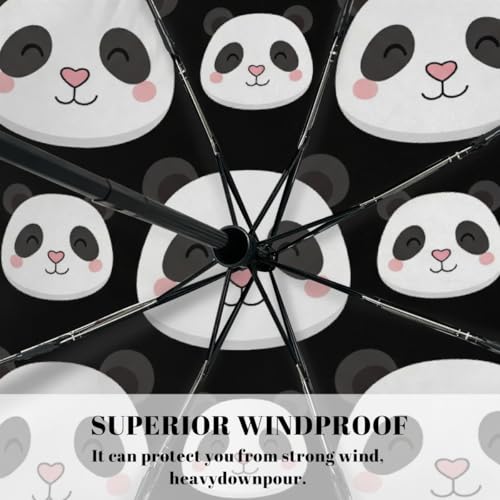 Parapluie de voyage automatique inversé coupe-vent soleil pluie panda mignon