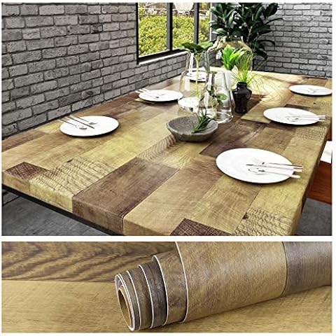 VEELIKE Brown Wood Effect Kitchen Contact Paper Countertops Wallpaper Self-Adhesive for Living Room Waterproof 40cm x 900cm Cupboard Sticky Back Plastic Roll Worktop Vinyl Covering Table Removable Cover