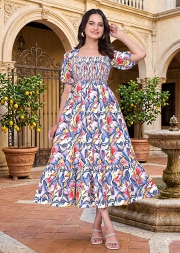 Image of Women A-line Multicolor Dress Group 10