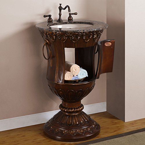 Silkroad Exclusive Hyp-0141-Bb-Uic-23 Bathroom Vanity, Walnut #TOP1