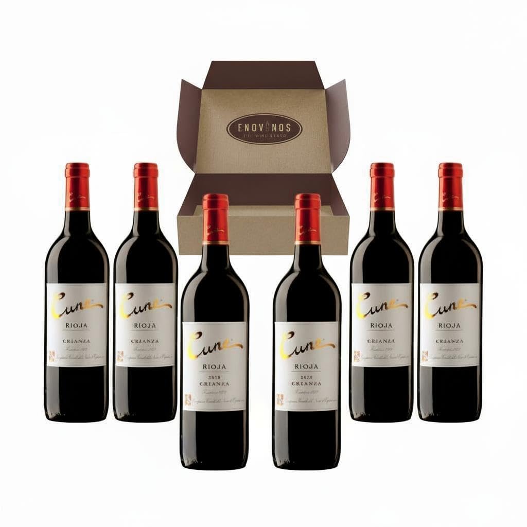 Vino Tinto Cune Crianza Nueva Añada - Envio 24 H - Pack 6 Botellas de Vino Rioja 75 cl - Mejor Selección ENOVINOS THE WINE BRAND