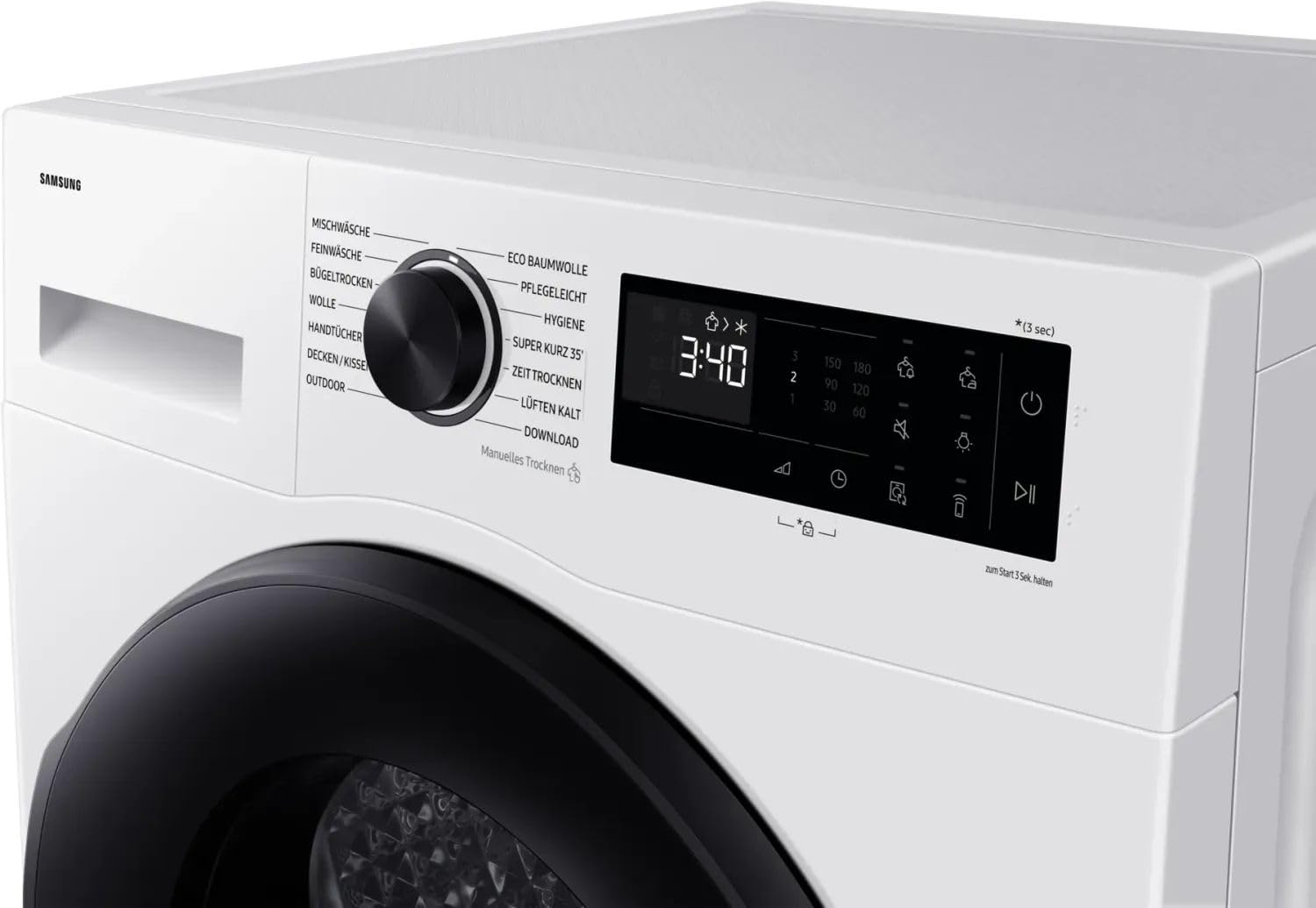Samsung Wärmepumpentrockner, DV5000D, 9 kg, EEK: C, AI Wäschetrockner mit WiFi-SmartThings-App, Hygiene-Programm, Air Refresh, Knitterschutz, DV90DG52A0AEEG