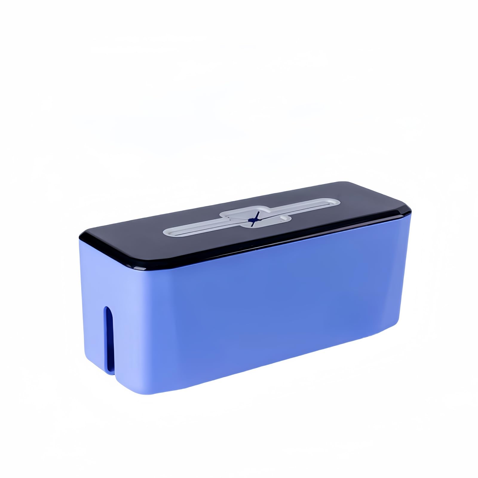 Cable Management Box for Wire Storage, 11.8 x 4.3 x 4.7 inches, Blue