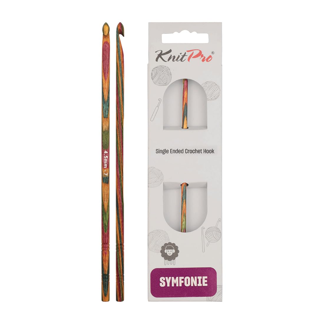 KnitPro Symfonie Single Ended Crochet Hook | 4.50mm