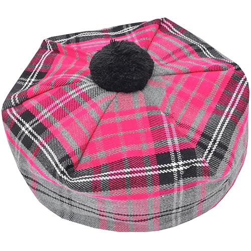 Scottish Tartan Tam O' Shatner Hat - Unisex Highland Cap - One Size Fits All, Wool Tammy Hat with...