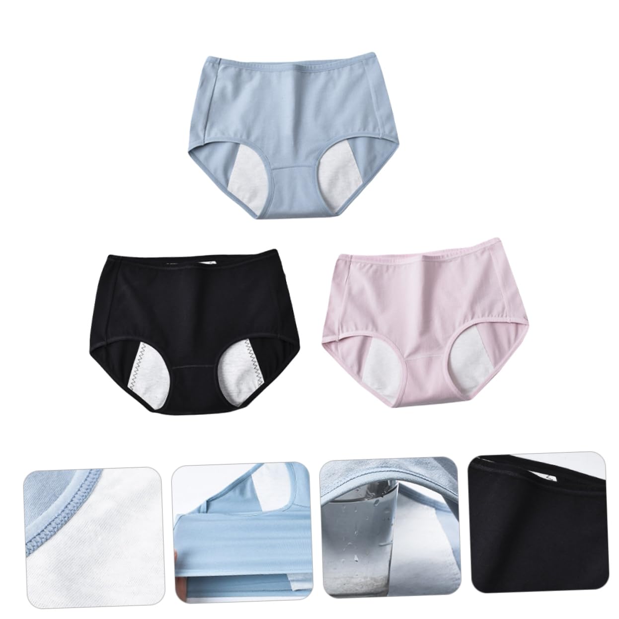SHERCHPRY 6piezas Bragas Menstruales De Algodón para Mujer Pack De Transpirables y Resistentes Fugas para Ciclo Menstrual