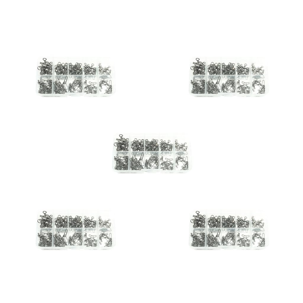 100 pz pesca Rolling Swivels w/Coast Lock Snap & 3 Way Barrel Girelle L