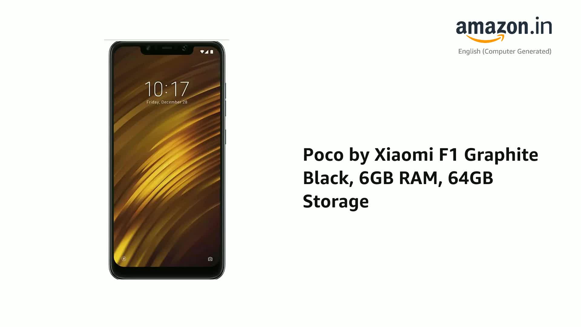 Poco by Xiaomi F1 Graphite Black, 6GB RAM, 64GB Storage
