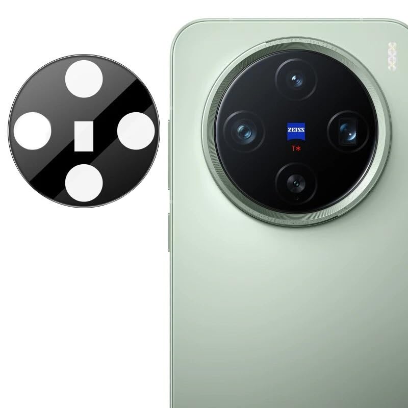 Image of HPTech Camera Lens Protector Compatible with Vivo X200 Pro | 3D Premium Tempered Glass | 9H Hardness | Ultra HD Clarity | Anti-Scratch Camera Guard | Easy Installation - Black (Pack of 1)