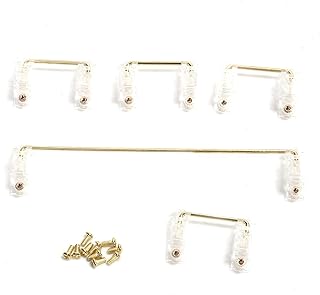 ASHATA Mechanical Keyboard Stabilizer, Translucent Gold Plated PCB Screw in Stabilizer, 6.25U 2U Keycap Stabilizer with Gold Plated Screws, for DIY Customized Mechanical Keyboard(Transparent)