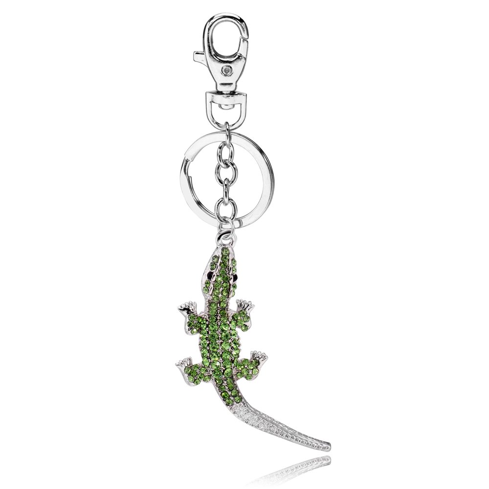 Liavy's Alligator Crocodile Charm Fashionable Keychain - Sparkling Crystal - Unique Gift and Souvenir