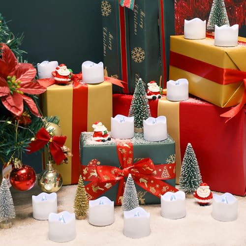 Image of Topstone Flameless Electronic Candle Lights with Remote Control, 400 Hour Battery Life, Cold White LED Realistic Flickering Candles for Home Decor, Wedding, Christmas, Votive, Jar, Centerpiece