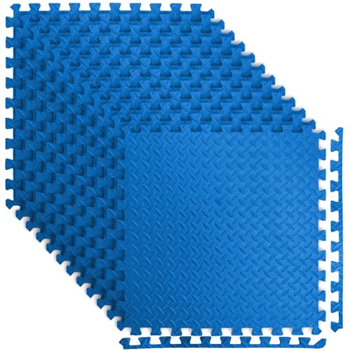 Image of Art3d 48 Sq.Ft Eva Puzzle Exercise Mats, 1 /2 inch Thick Foam Interlocking Tiles for Flooring, Workout, Gym Equipments, Pack of 12, Blue