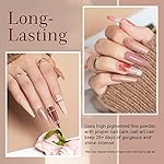 AZUREBEAUTY Dip Powder Nail Kit Starter, Fall 4 Colors Skin Nude Brown Glitter, Acrylic Dipping Powder Liquid Set with Base/Top Coat Activator for Daily French Nail Art Manicure DIY Gift 12 Pcs - Image 5