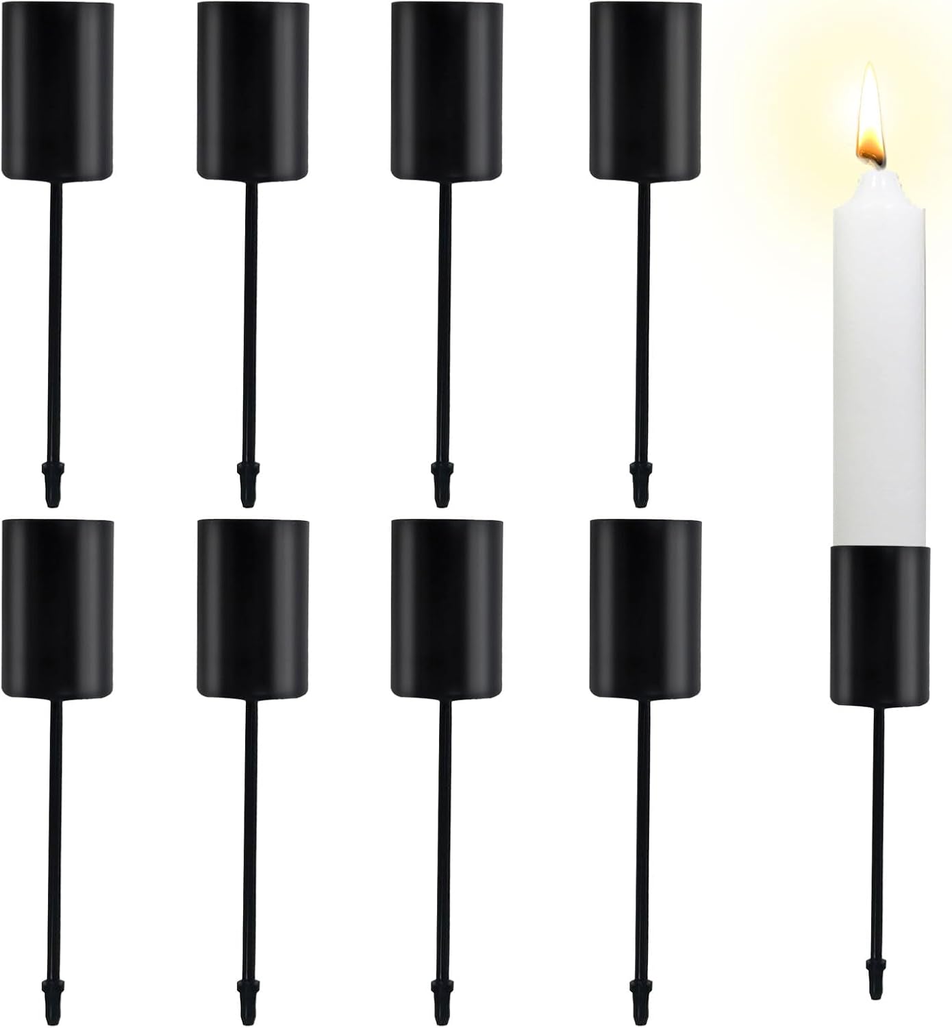 YEJAHY Pack of 8 Advent Wreath Candle Holders, Metal Advent Candle