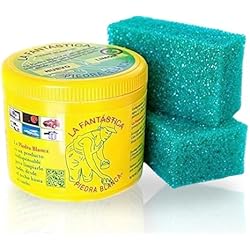 Fregadero Piedra Blanco Fantástica Piedra Blanca Original (Arcilla Blanca) Bote 900Gr + 2 Esponjas de Regalo